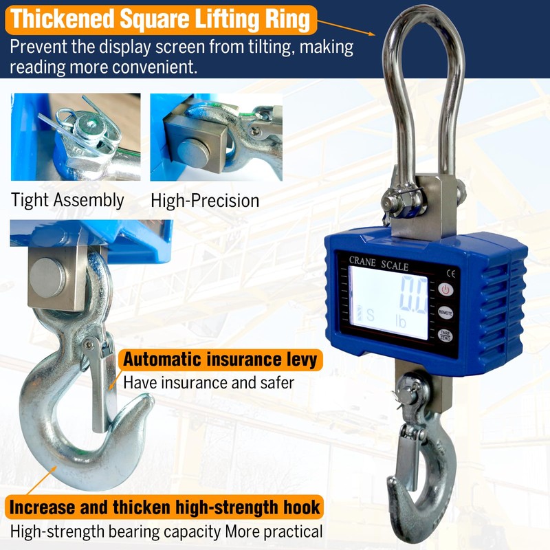 Bigorenda Hanging Scale, 4410LB/2000KG Digital Crane Scale,High Precision Heavy Duty