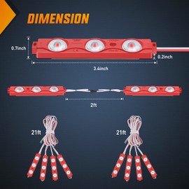 Nilight - Juego de 8 Luces de Cama de camioneta, 24 LED, Color Rojo, con Interruptor para Furgoneta, Todoterreno, Debajo de la Carretera, Marcador Lateral del Coche, riel de pozos