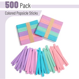 Mr. Pen- Colored Popsicle Sticks, 500 Pack, 4.5Inch, Craft Sticks, Popsicle Sticks for Crafts, Sticks for Crafting, Colorful Popsicle Sticks Bulk, Ice Cream Sticks, Colored Craft Sticks, Wooden Sticks