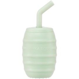 Simka Rose Silicone Sippy Cup with Straw - Spill Proof Infant Transition Cup + Toddler Training Cup + Weighted Open Cup for Baby with Measurement Markings - Fits in Car Cupholders & Bag Pockets 12+Mos