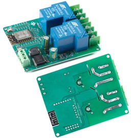 JESSINIE ESP8266 5V 30A Relay Module, 2 Channel ESP-12F Development Board for Smart Home IoT, DC7-80V Power Supply