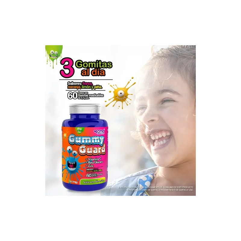 Gummy Guard ( Vitamina C,beta Glucano, Zinc) Frasco C/60 Cmd