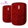 Falsche Nägel Bling Art Rot Gelnägel 24 Squoval Kunstnägel Mittel