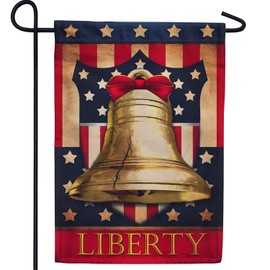 America Forever Liberty Bell Garden Flag - 4th of July, Memorial Day, American Independence Day Patriotic Garden Flag - Seasonal Yard Outdoor Decorative Double Sided Flag - 12.5 x 18 Inches