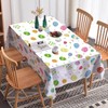 Easter Table Cloth, 137x274cm Rectangular Plastic Waterproof white Easter Eggs