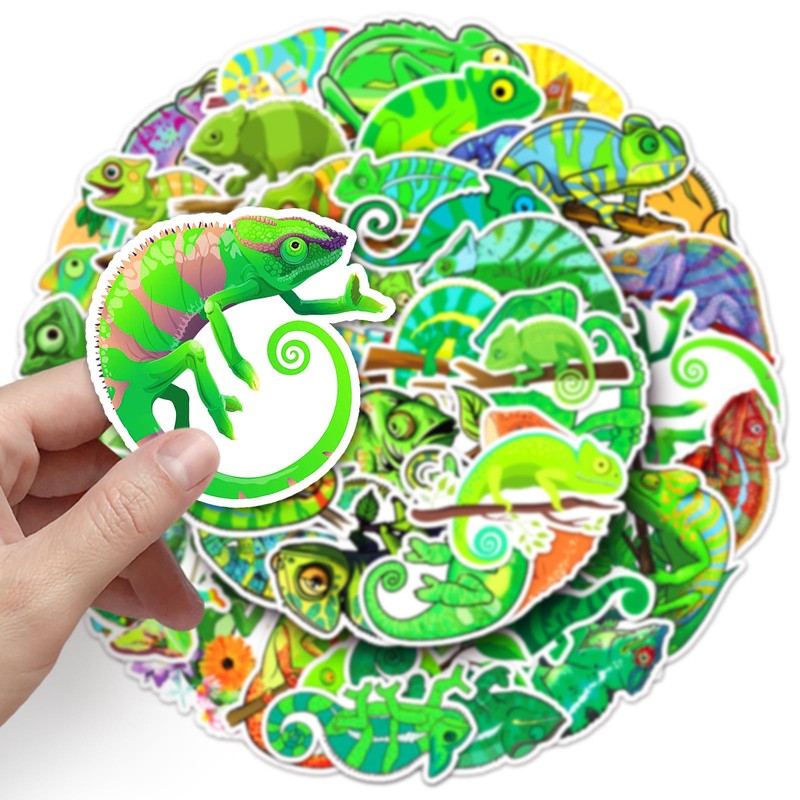 Norinoya 50PCS Chameleon Stickers for Collecting,Stickers for Laptop Diary Wallpaper,Perfect