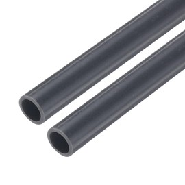 sourcing map 5/16 Inch PVC Rigid Tube Round Pipe Tubing Hardware Tubing 6mm ID 8mm OD 9" Length Dark Grey High Impact for Water Pipe, Crafts, Cable Sleeve 2pcs