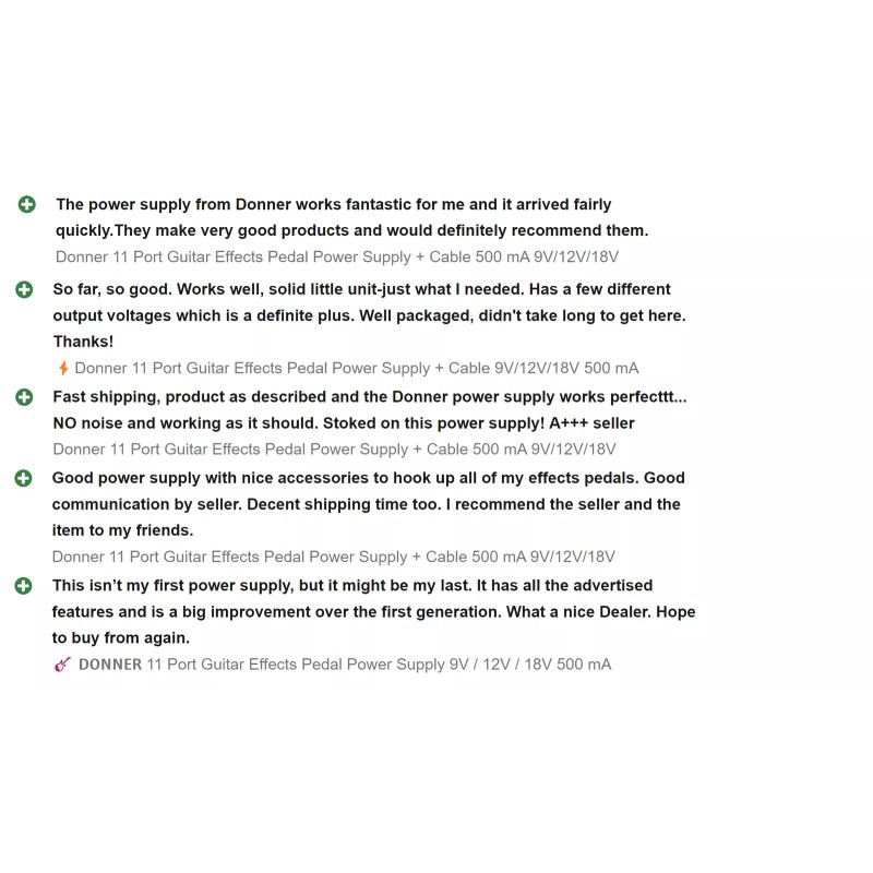 Donner DP-2 10 Port Guitar Effects Pedal Power Supply 9V/12V/18V