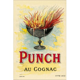 ART.COM Stretched Canvas Print Flaming Punch Bowl, 12" x 18"