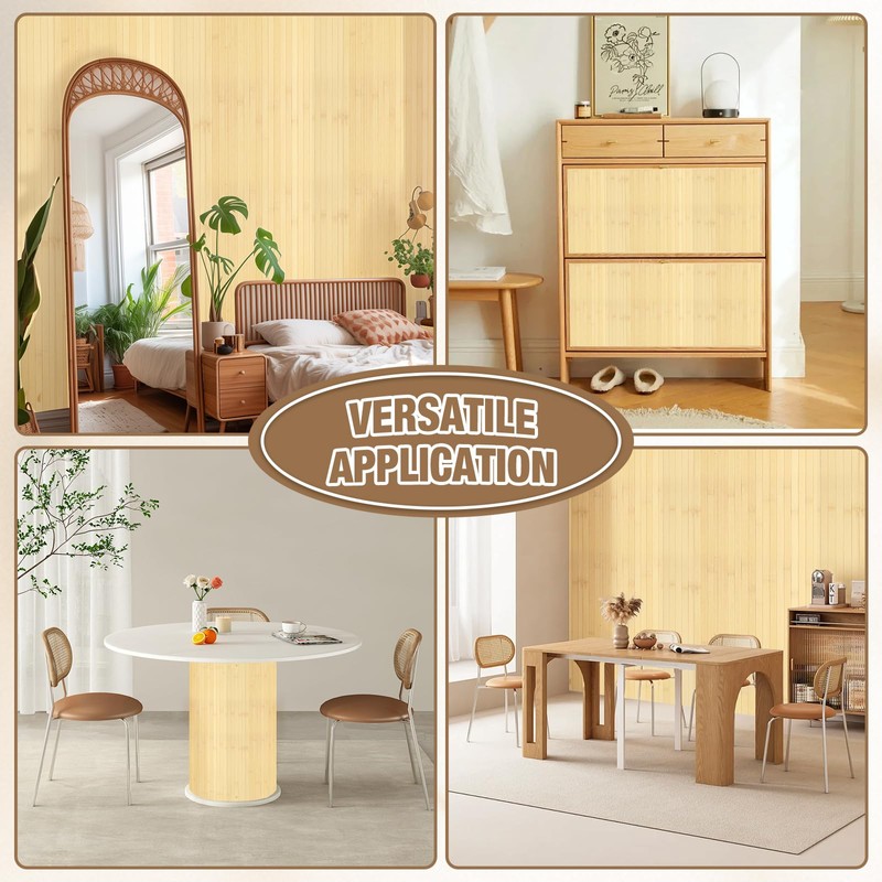 EYAYEN Natural Bamboo Wall Panel for Interior Wall Decor, Pole