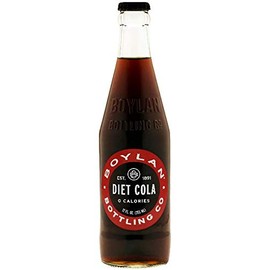 Boylan Bottling Pure Cane Sugar Soda Pop, Diet Cola, 12 oz Glass Bottles (Pack of 6)