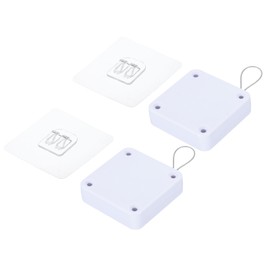 QUARKZMAN Punch-Free Automatic Sensor Door Closer 0.05 x 47 Inch Extendable Cable Lock with Double-Sided Tape Security Lock Terminal White