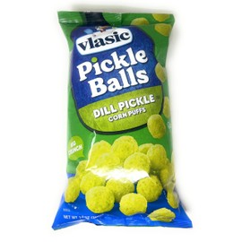 Vlasic Pickle Balls Dill Pickle Flavored Corn Puffs Pickle Snack Chips 14oz - 1 JUMBO size bag