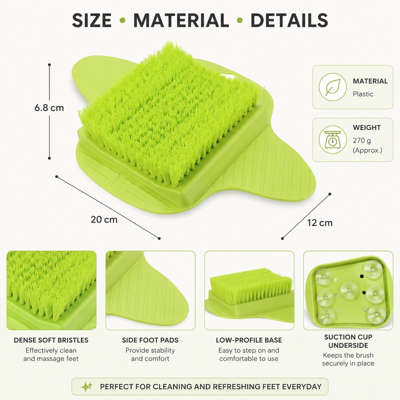 Foot Scrubber Brush for Shower Use – Suction Cup Cleaning
