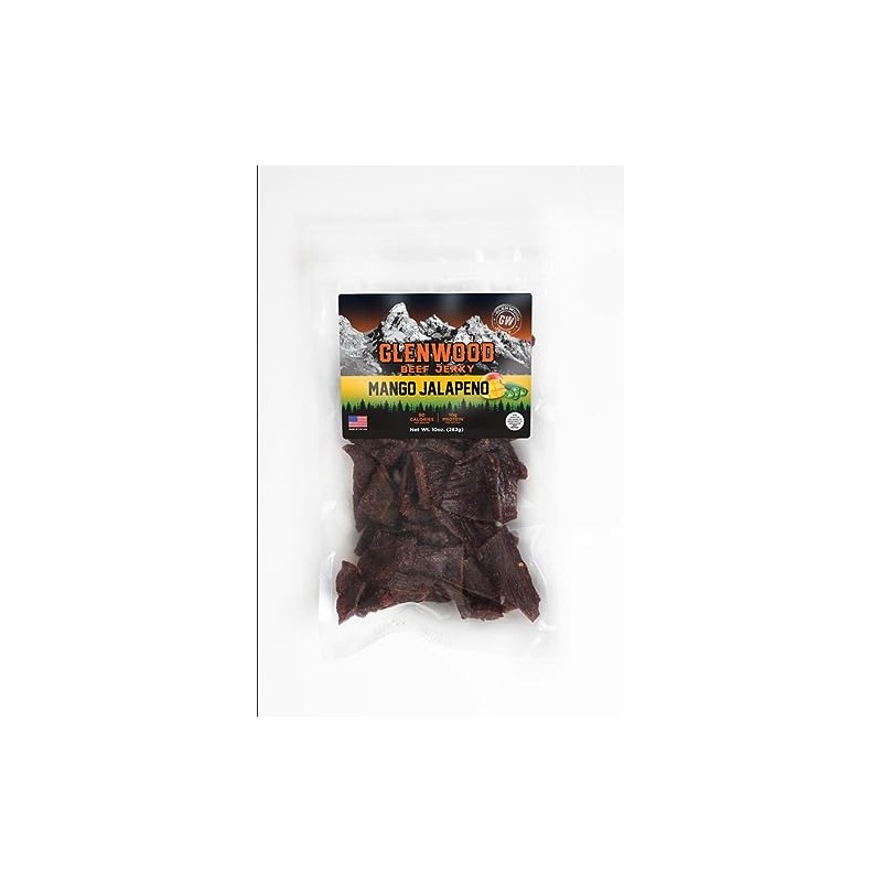 Glenwood Beef Jerky Mango Jalapeno 10 Ounce Resealable Bag -