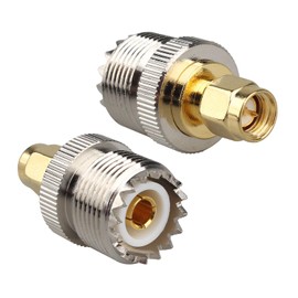 Futheda 2PCS UHF Female to SMA Male Adapter PL-259 Converter RF Coax Connector SO239 Handheld Antenna Compatible with Ham Radio Two Way Radio FPV Antenna Coaxial cable Ham Radio Walkie Talkie amateurs