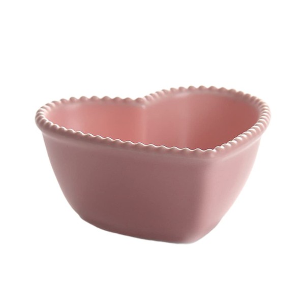 STOBAZA Heart Shaped Plates Appetizer Plates Ceramic Nordic Decor Sauce Dipping Bowls Pasta Bowls Heart Fruit Bowl Pink Salad Bowl Ceramics Bowl Dessert Bowl Udon Noodle Ice Cream Bowl Mix
