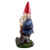 DWK Small Angry Garden Gnome with Shovel Figurine, 9 Inches
