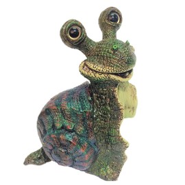 Toad Hollow Homestyles 18" H Jumbo Standing Snail Green Garden Statue