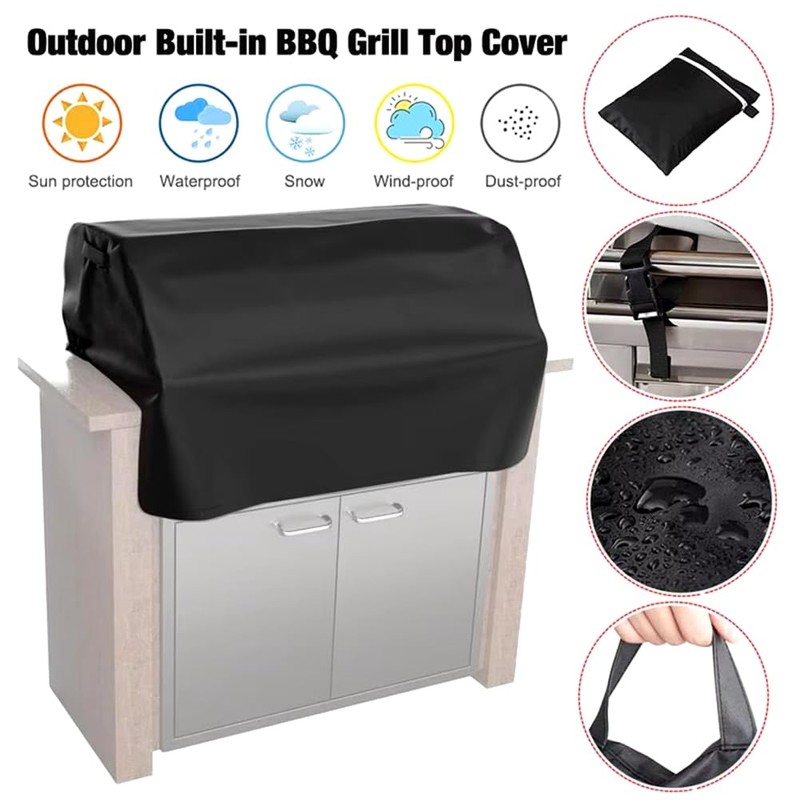 Waterproof Windproof Grill Covers for Built-in Barbecue Grill Top with