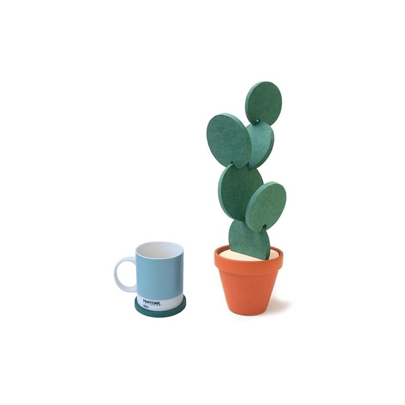 Set of 6 Creative Cactus Design Coasters, Fun Table Mats