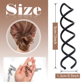 TUUXI 10pcs Spiral Hair Pins 2 Inch Bun Twister Spiral Bobby Pins Black Spin Clip for Thick Hair Non Scratched Round Clip Bun Maker for Women