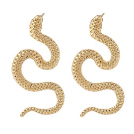 Gold Snake Studs Earrings for Women Punk Snake Drop Dangle Earrings Gothic Animal Earrings Vintage Earrings Jewelry (Snake Earrings)