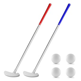 Golf Putters, 2 Pack Putters for Men & Women Two-Way Mini Putter Right or Left Handed Golfers with 2 Practice Golf Balls for Teenagers and Adults(Red and Blue)