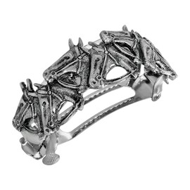 1928 Jewelry Racing Horses Ponytail 2 Inch Hair Barrette Clip, (1 Pcs), Equestrian Jewellery For Women