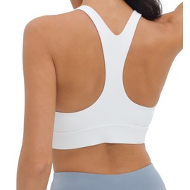 Foucome Nursing Bras for Breastfeeding Wirefree Racerback Maternity Sports Bra (White, 2XL)