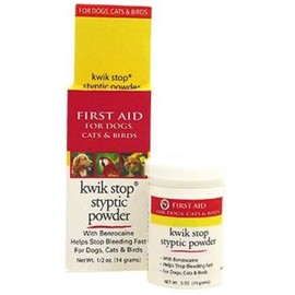 Kwik Stop Styptic Powder Helps Stop Nail Bleeding Fast! For Dogs, Cats & Birds 0.5 oz