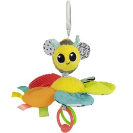 Lamaze Clip On Car Seat and Stroller Toy - Buzzy The Bee - Crinkle Car Seat Toys and Stroller Toys - Sensory Toys for Babies - Travel Toys for Car - Infant Toys Ages 0 Months and Up