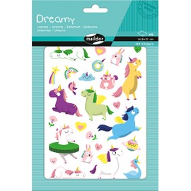 Maildor AE231C Pack of 6 Sheets of Stickers Dreamy in Format DIN A5, 14.8 x 21 cm, Ideal for Children from 2 Years, Unicorn, 1 Pack