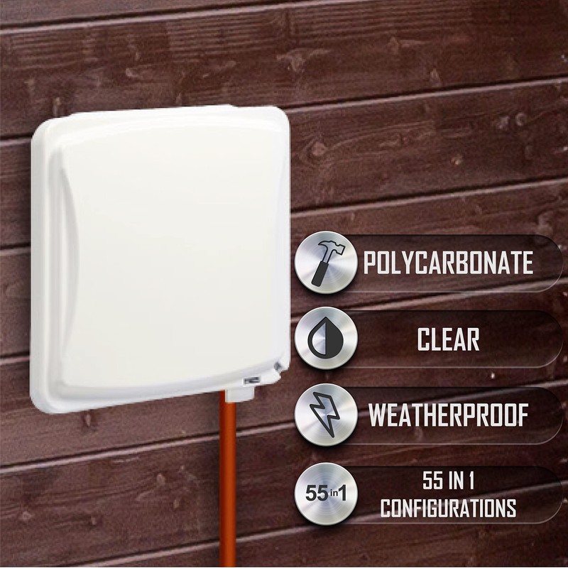 TayMac MM1410W 55-in-1 Configurations 2-Gang Vertical Weatherproof Plastic Flat Cover,