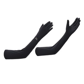 [Uroi] 時計やスマートウォッチが見やすいロング手袋 UVカット アームカバー UPF50+ レディース 接触冷感 ロング丈 夏 紫外線対策 スポーツ 腕カバー