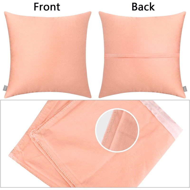 4-Pack Pillowcase, Cotton Comfortable Solid Decorative Throw Pillow Case Square