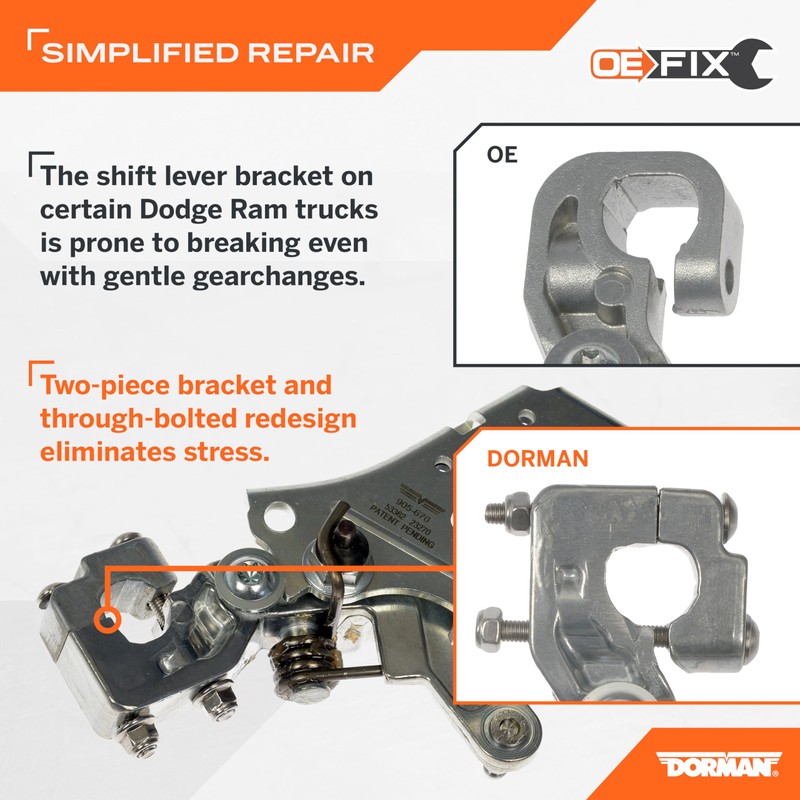 Dorman 905-670 Transmission Gearshift Bracket Compatible with Select Dodge/Ram Models