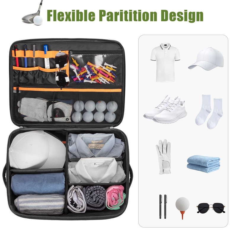 PGmoon 2 Layer Golf Trunk Organizer, Golf Car Storage Organizer