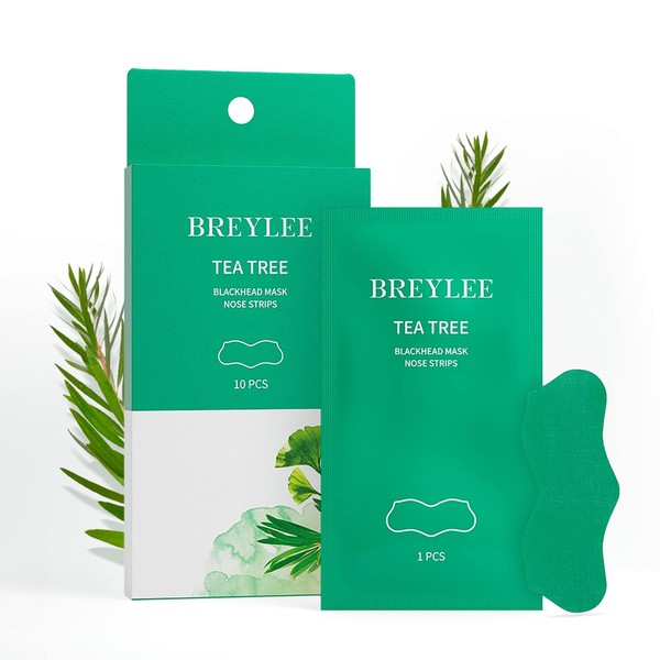 BREYLEE Blackhead Remover Mask, Tea Tree Oil Blackhead Pore Strips