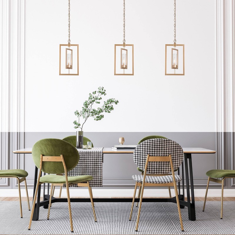 GEPOW Gold Pendant Light, 1-Light Modern Kitchen Pendant Lights with