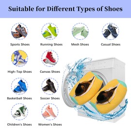 Shoe Cleaning Bag, Shoe Washing Bag for Washer and Dryer, Reusable Laundry Shoe Washing Bag for Different Shoe Types and Sizes(Yellow 2PCS)
