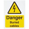 Danger Buried Cables Sign 150mm x 200mm - Rigid Plastic