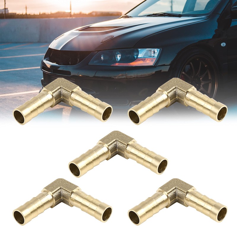X AUTOHAUX 8mm Brass Barb Elbow 90 Degree Male Thread