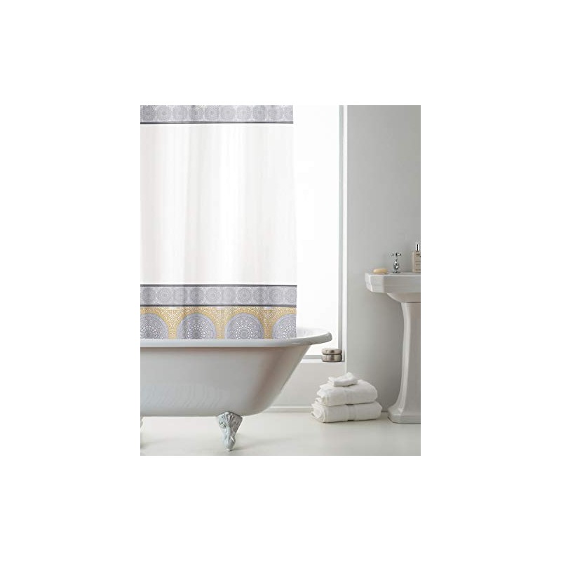 Country Club Mandala Geometry Design Peva Shower Curtain with Rings