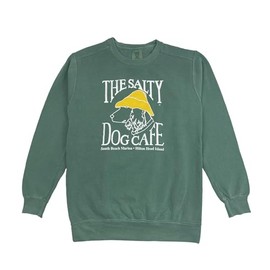 Salty Dog Pigment Dyed Crewneck Sweatshirt (US, Alpha, X-Large, Regular, Regular, Light Green)