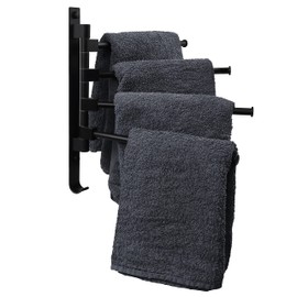 QUVIO Towel Rail Adjustable Arms 4 - Towel Arm - Black