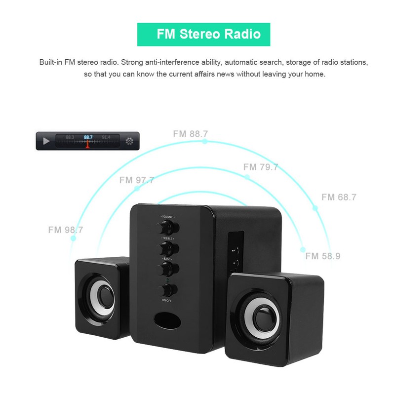 SADA D-226 Desktop Computer Bluetooth Speaker Column Laptop PC Computer
