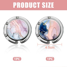 Yeomju Handbag Holder for Table Set of 2 Foldable Marble Design Non-Slip Bag Holder in Black and White for Office and Restaurant, multicoloured