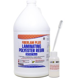 FIBERLAM Plus 1-10G Polyester Resin 1-10 Gallon +MEKP Hardener; Low Viscosity Coating for Laminating Fiberglass mat/Biaxle/Cloth; Boat/RV/Automotive/Canoe/Surfboard| Extended TACK Time (2 Gallon)