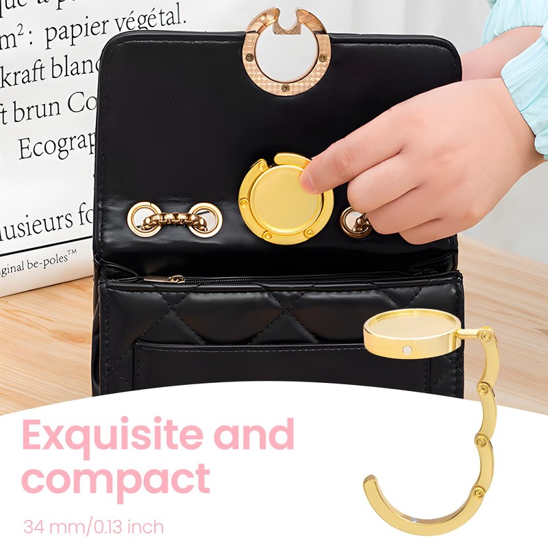 4 Pack Handbag Hooks for Tables – Foldable Bag Hook